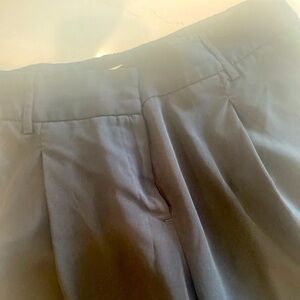 Black pleated work pants